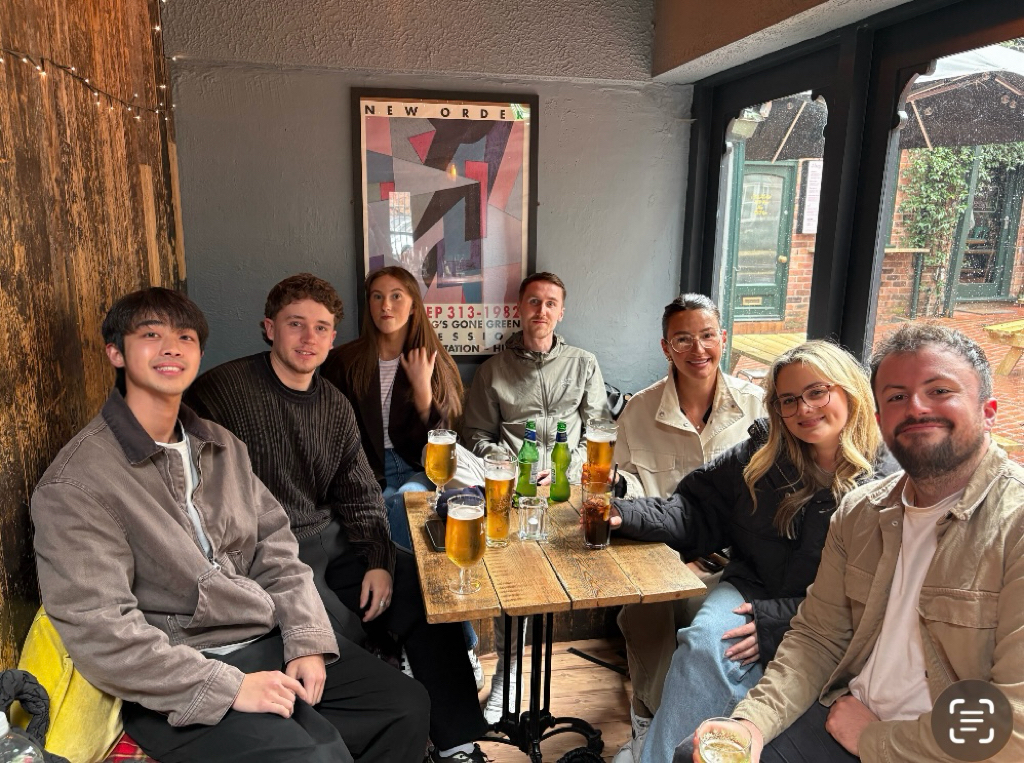 Team at the pub, Manchester